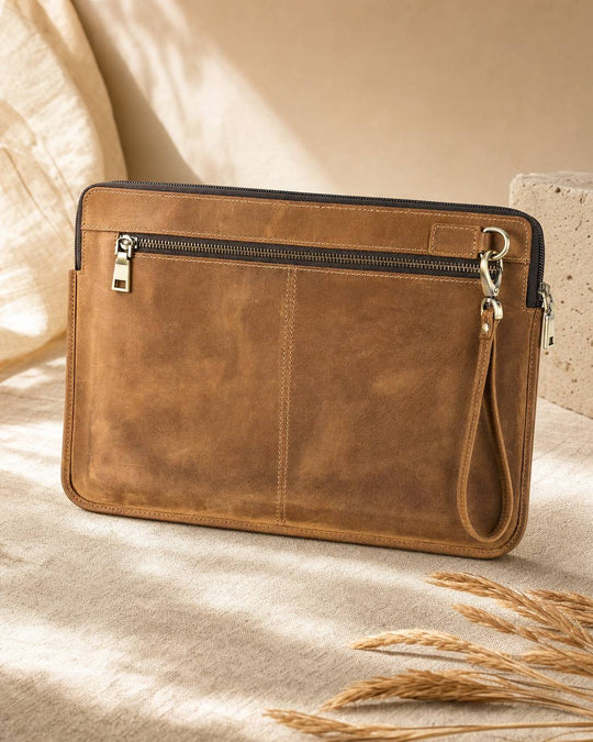 The Portatile Leather Laptop Clutch