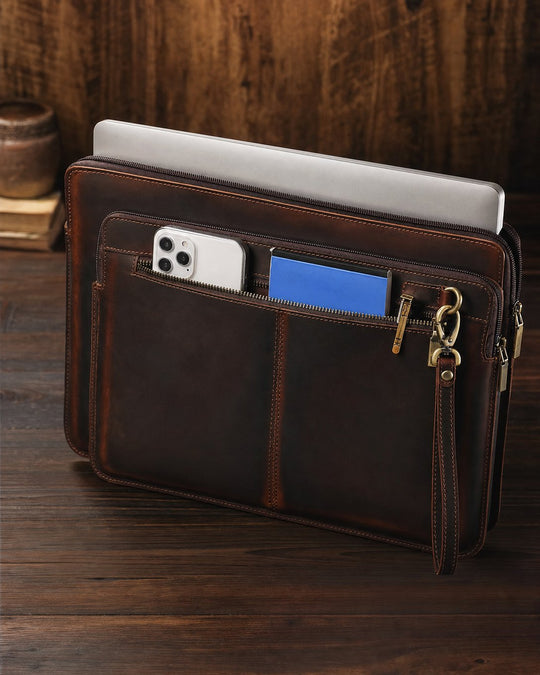 The Portatile Leather Laptop Clutch