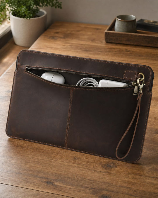 The Portatile Leather Laptop Clutch