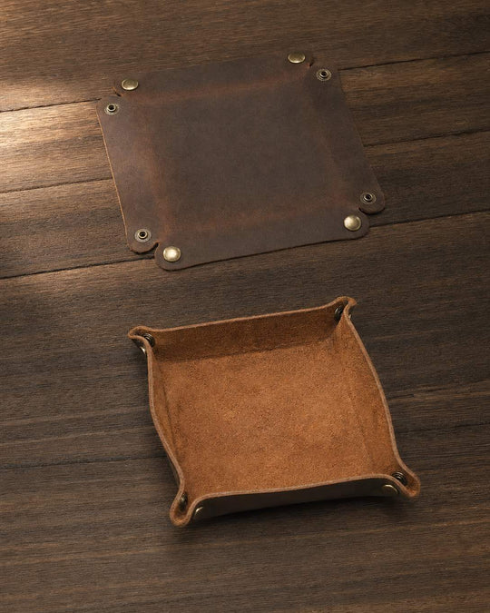 The Posata Leather Valet Tray
