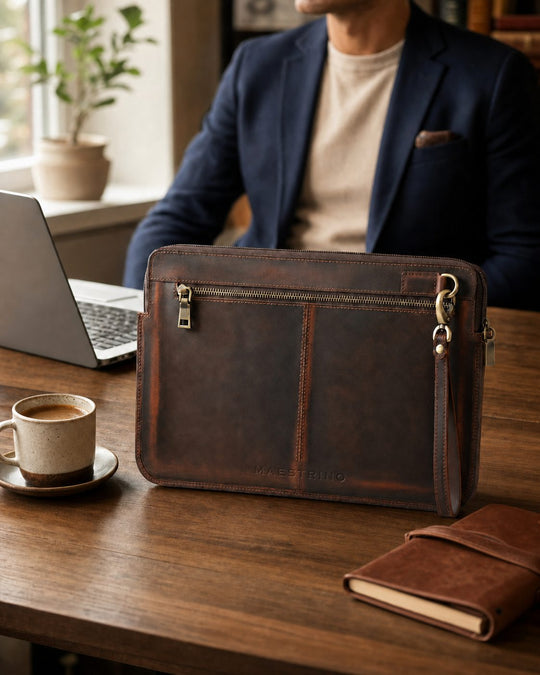 The Portatile Leather Laptop Clutch