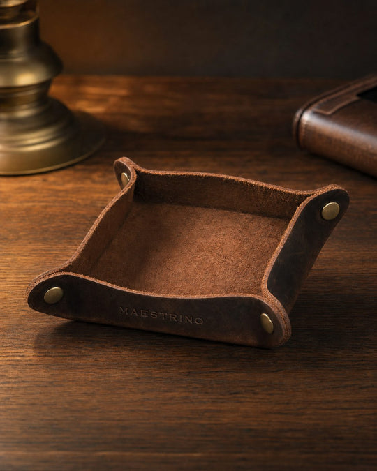 The Posata Leather Valet Tray